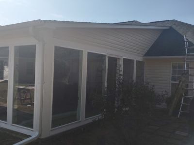 Finished project of a sunroom installation.