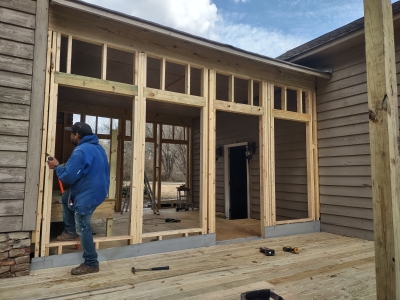 Framing for new window installation.